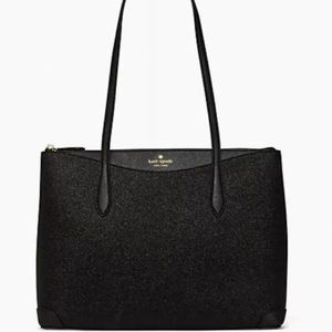 Kate Spade New York Shimmy Glitter Tote Shoulder Bag Black large Handbag